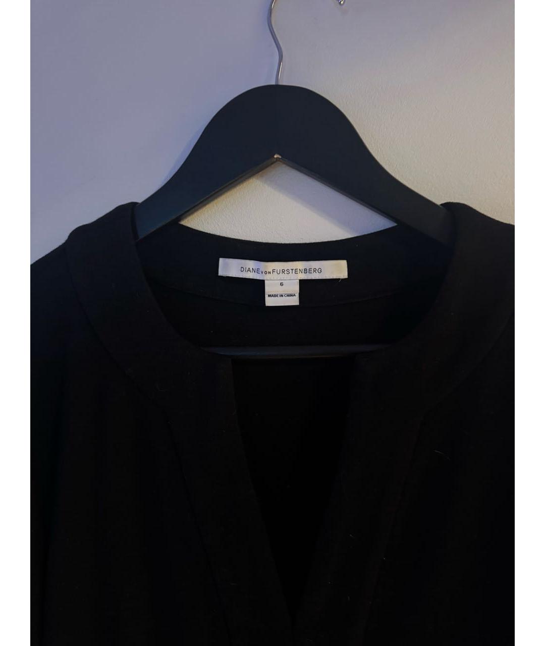 DIANE VON FURSTENBERG Черное шерстяное повседневное платье, фото 3