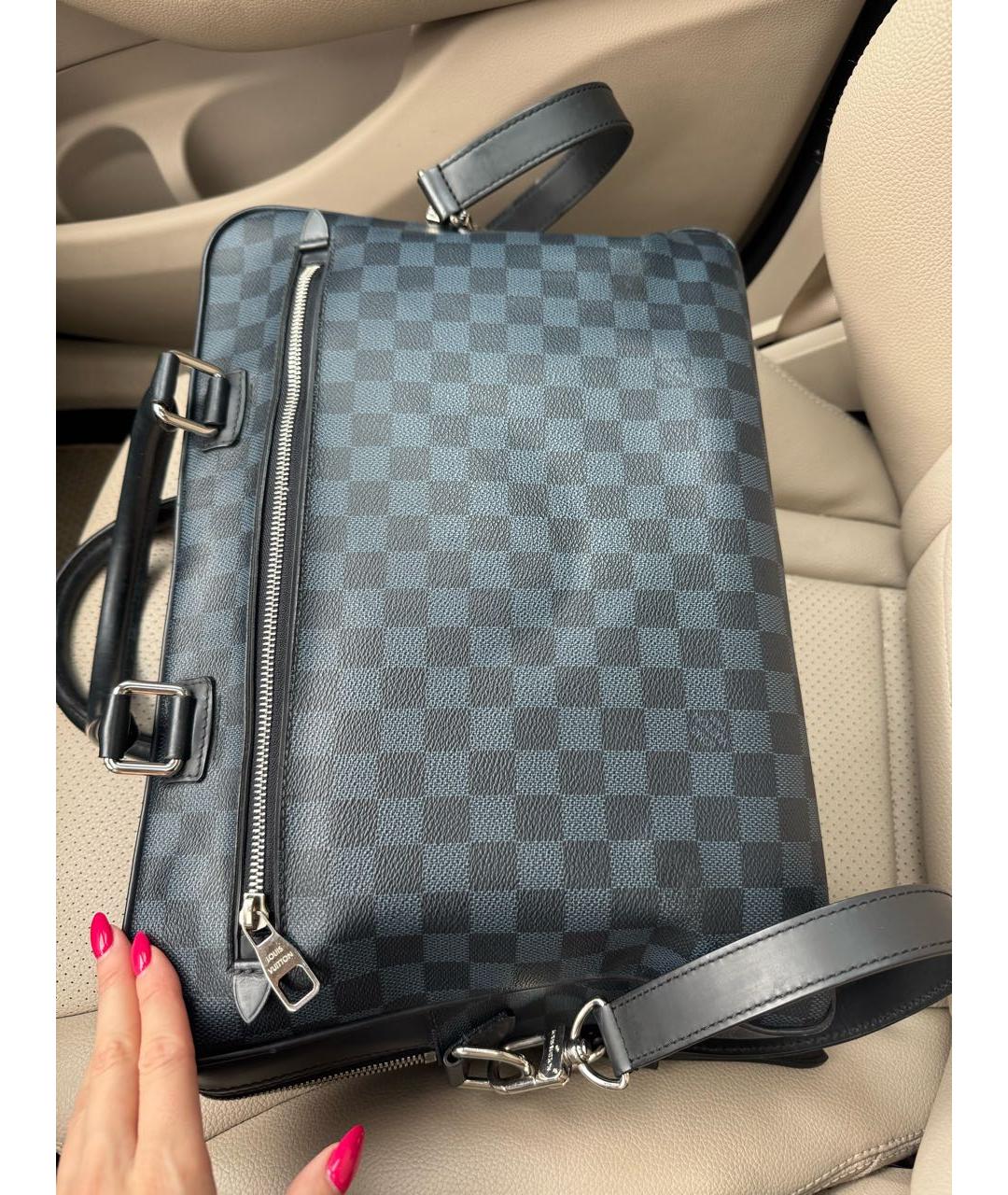 LOUIS VUITTON Темно-синий портфель, фото 5