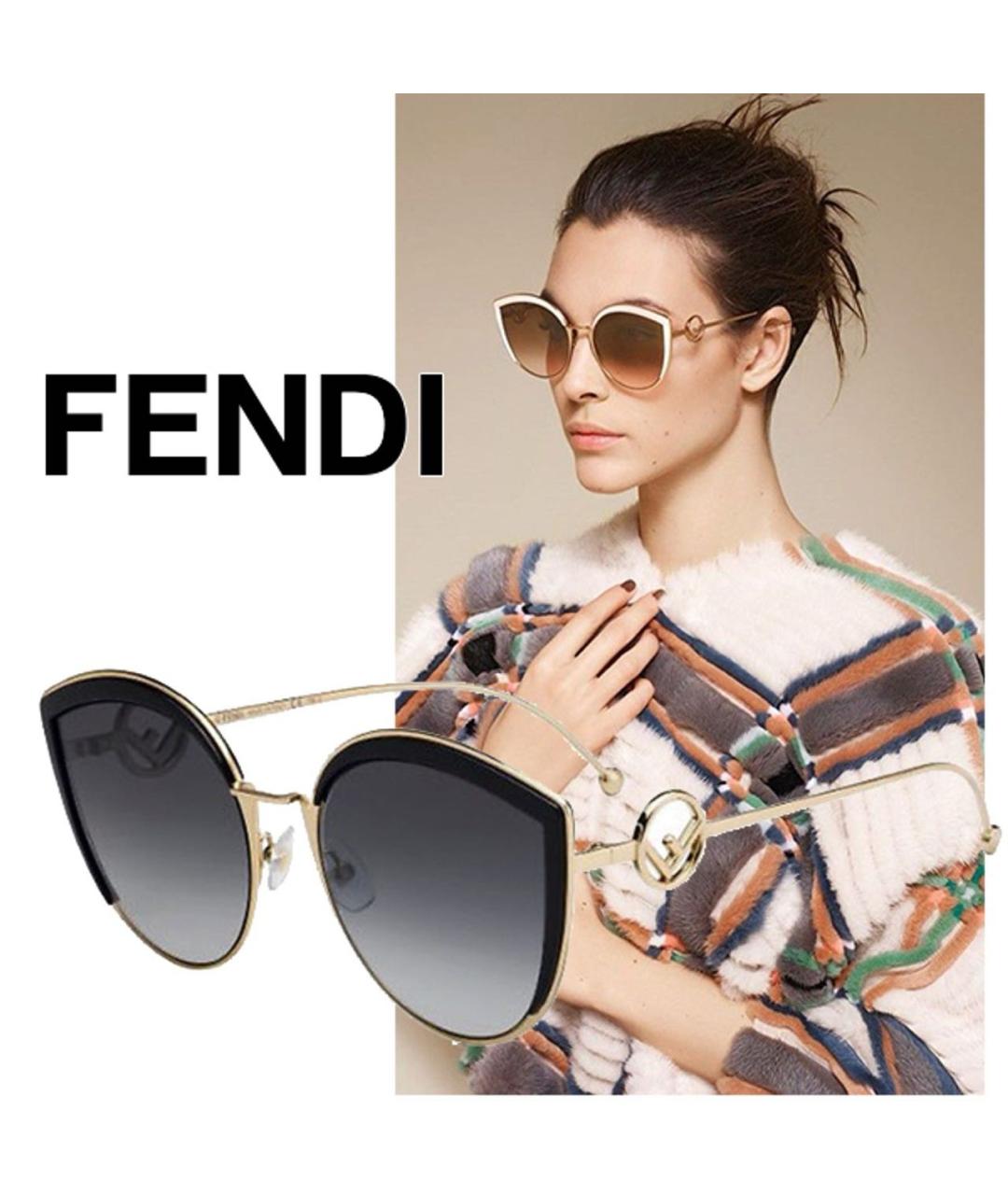 FENDI Металлические солнцезащитные очки, фото 2