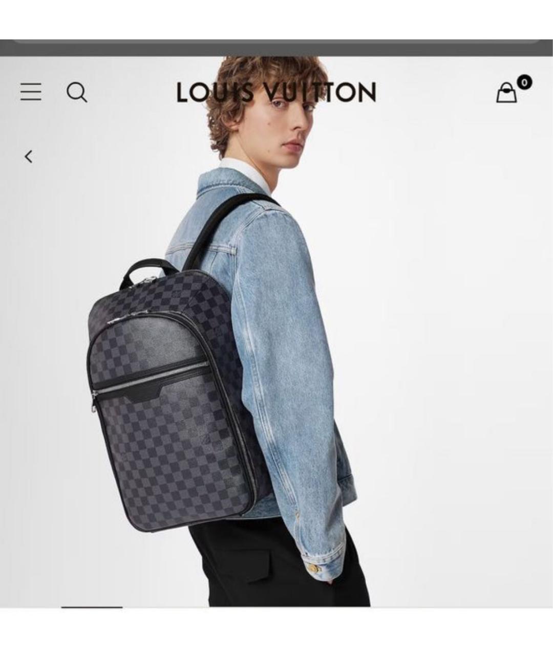 LOUIS VUITTON Серый кожаный рюкзак, фото 2