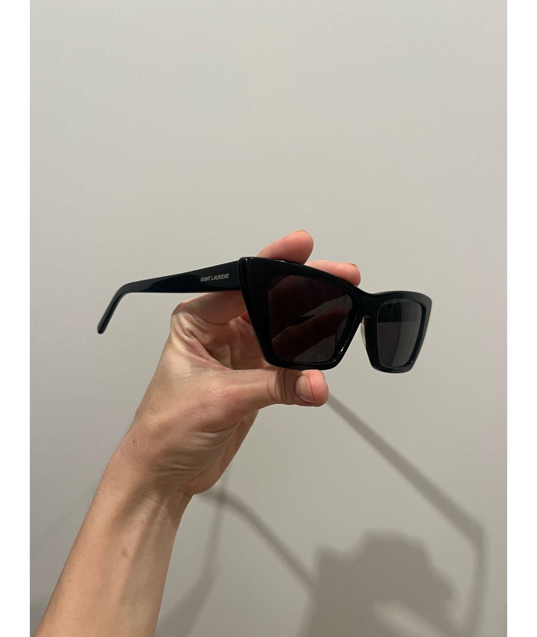 SAINT LAURENT Черные пластиковые солнцезащитные очки, фото 2