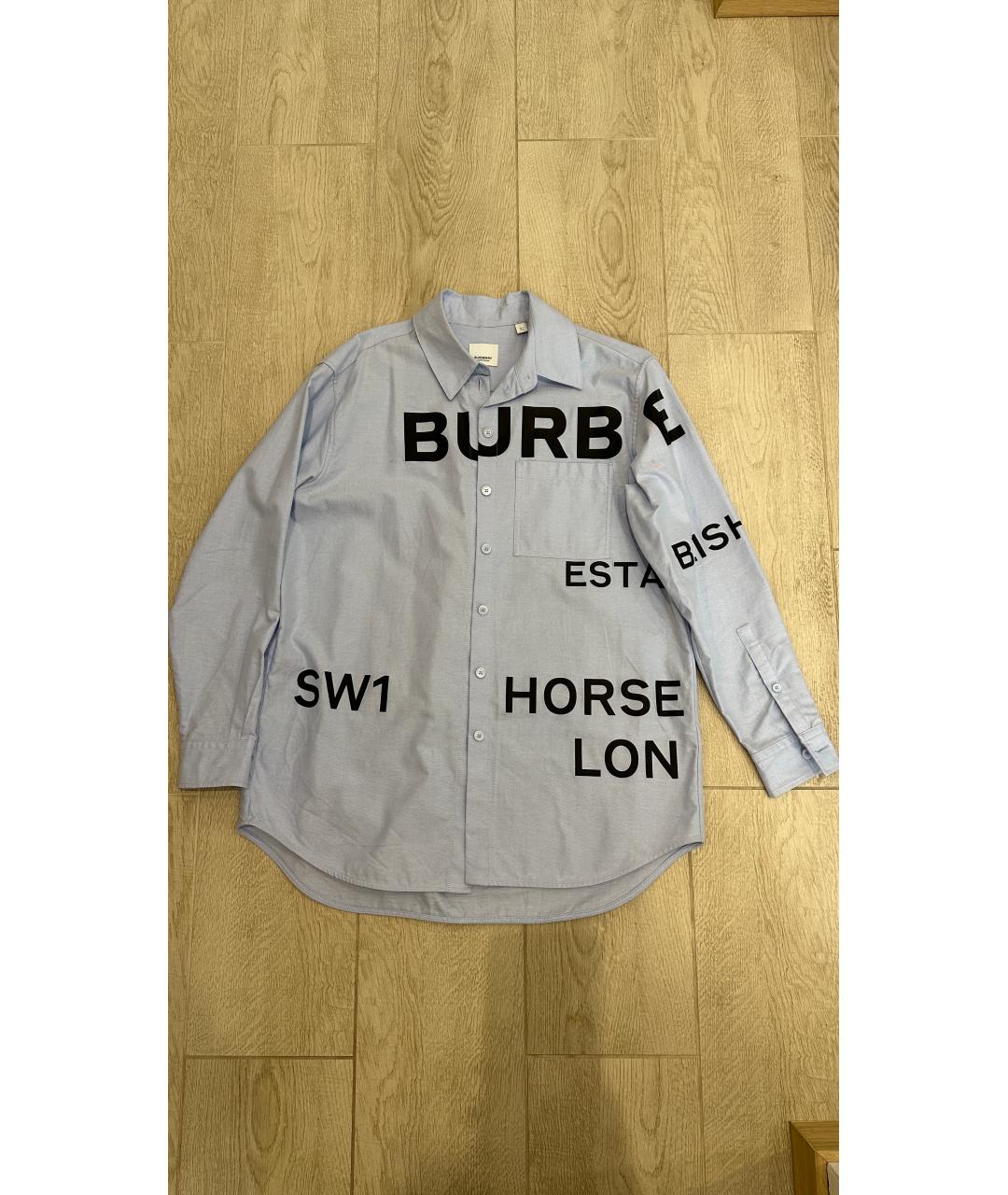 BURBERRY Голубая хлопковая рубашка, фото 9