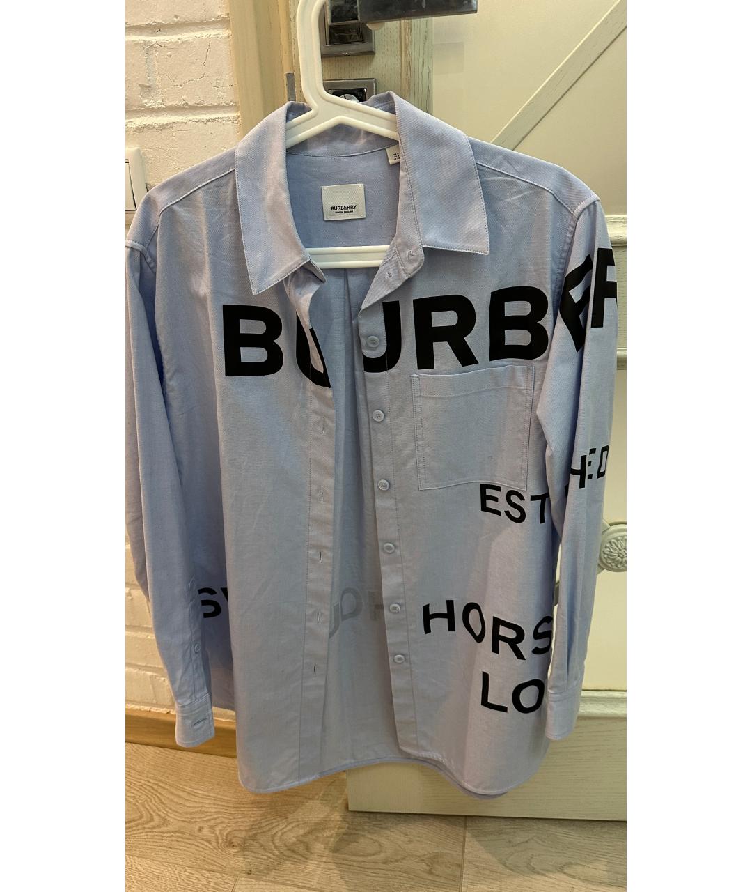 BURBERRY Голубая хлопковая рубашка, фото 5