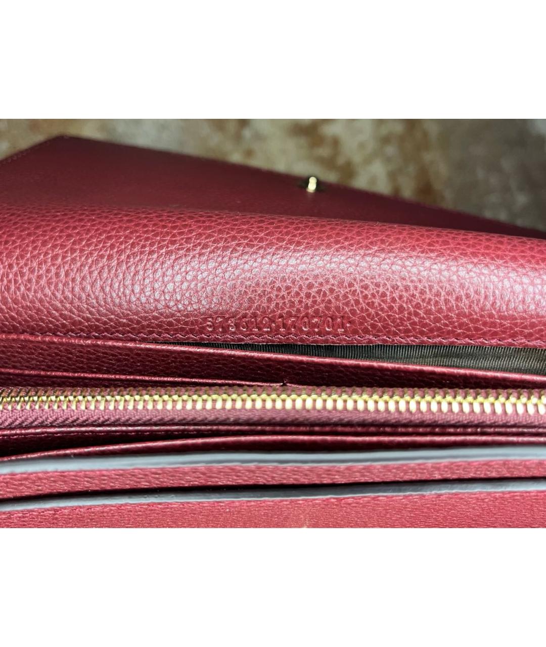 GUCCI Бордовый кожаный кошелек, фото 6