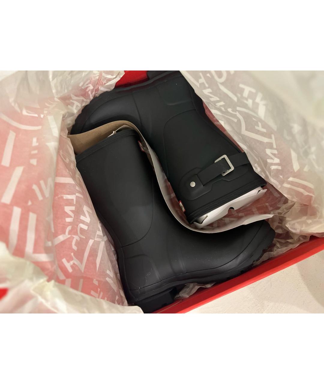 HUNTER Черные резиновые сапоги, фото 3