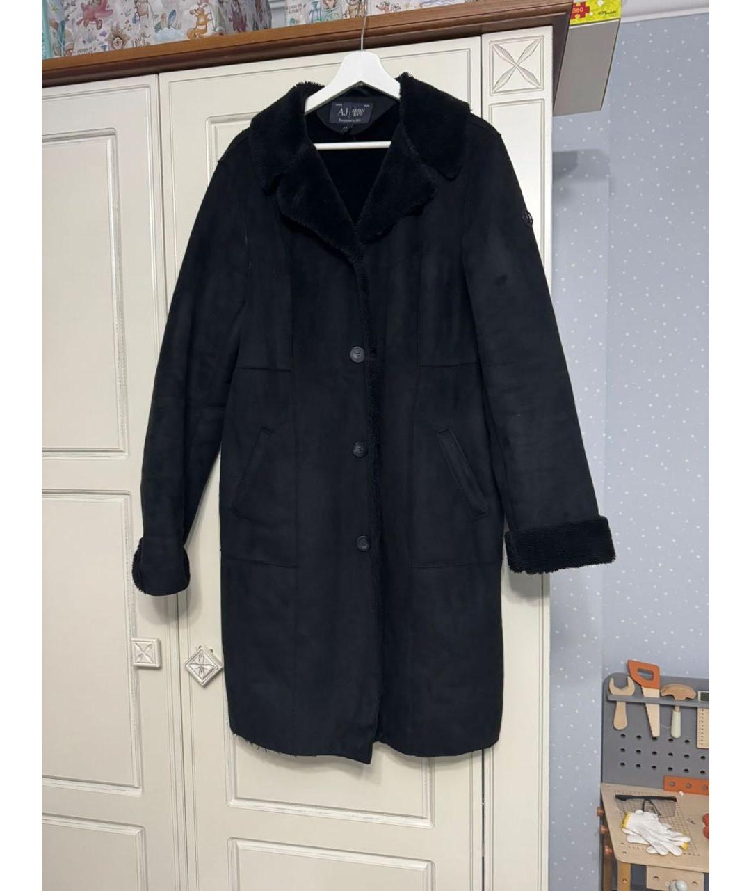 ARMANI JEANS Черная полиэстеровая дубленка, фото 5