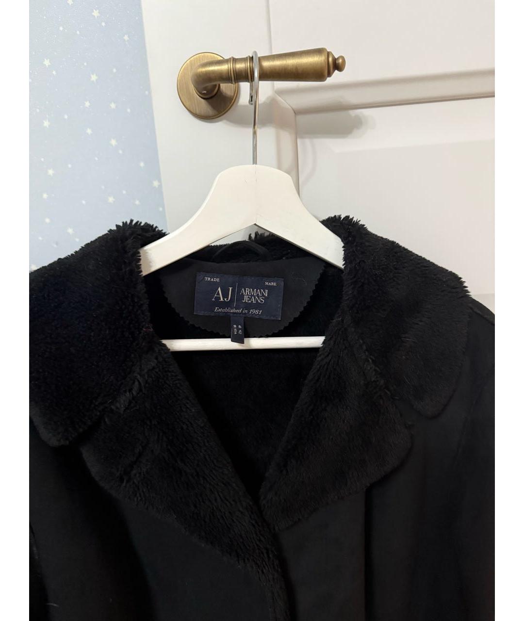 ARMANI JEANS Черная полиэстеровая дубленка, фото 4