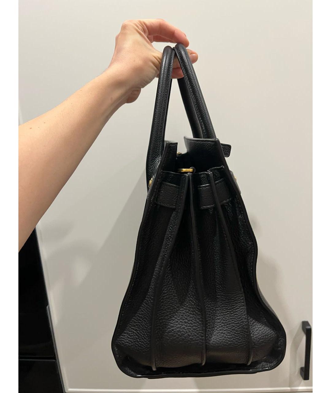 SAINT LAURENT Черная кожаная сумка тоут, фото 2