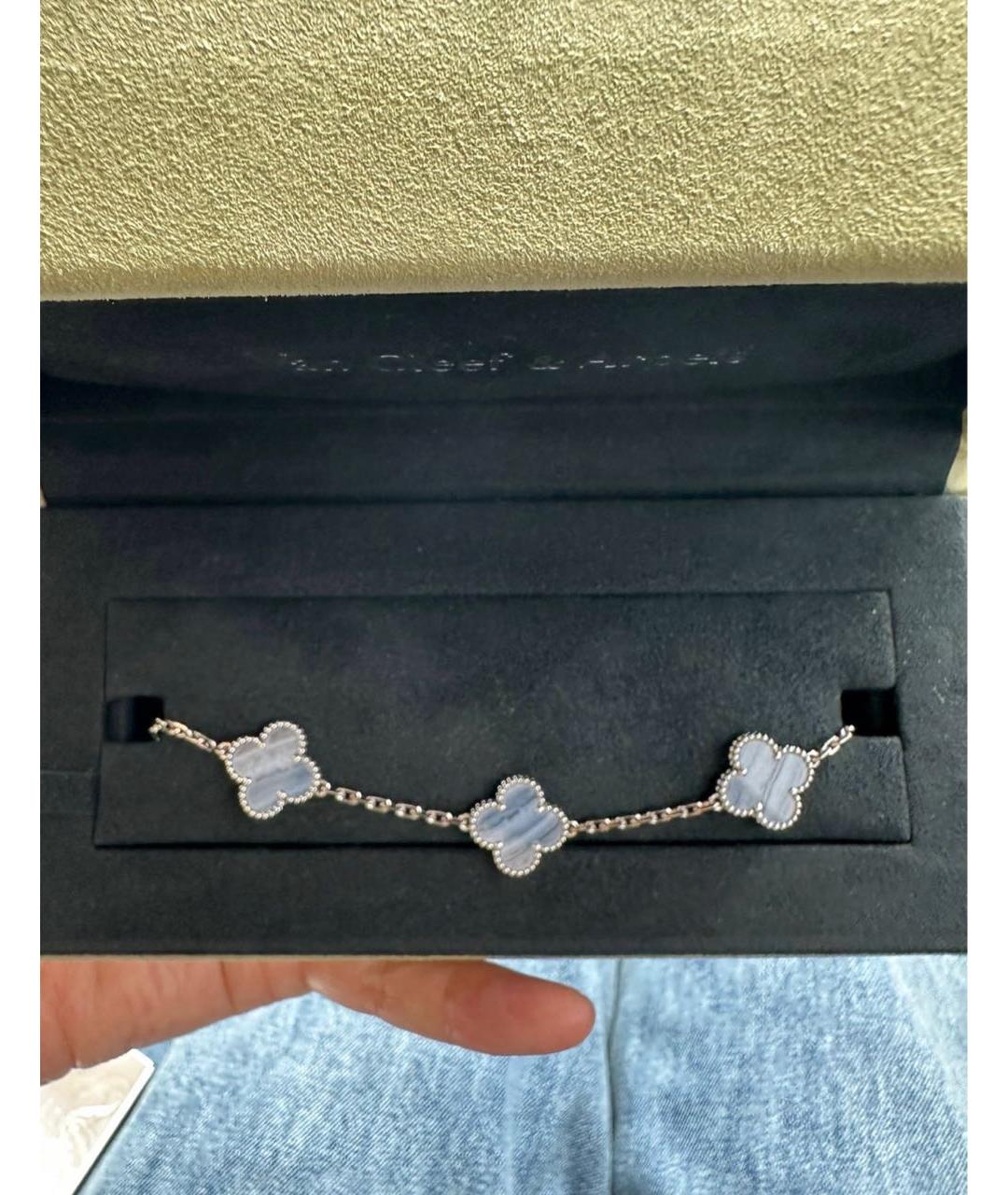 VAN CLEEF & ARPELS Голубой браслет из белого золота, фото 4