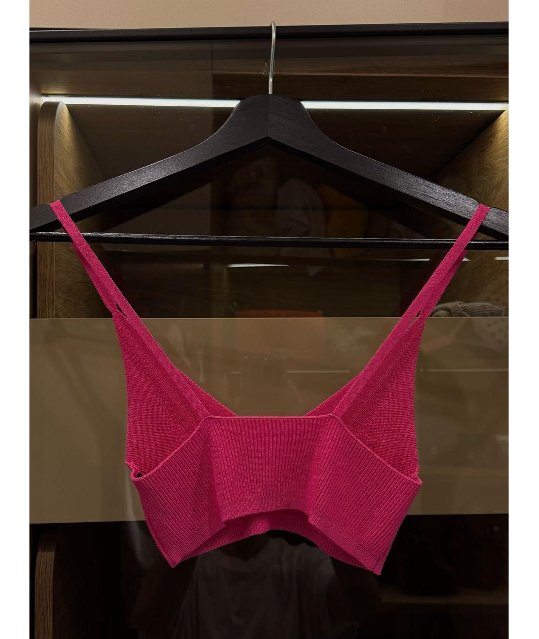 JACQUEMUS Розовая вискозная майка, фото 2