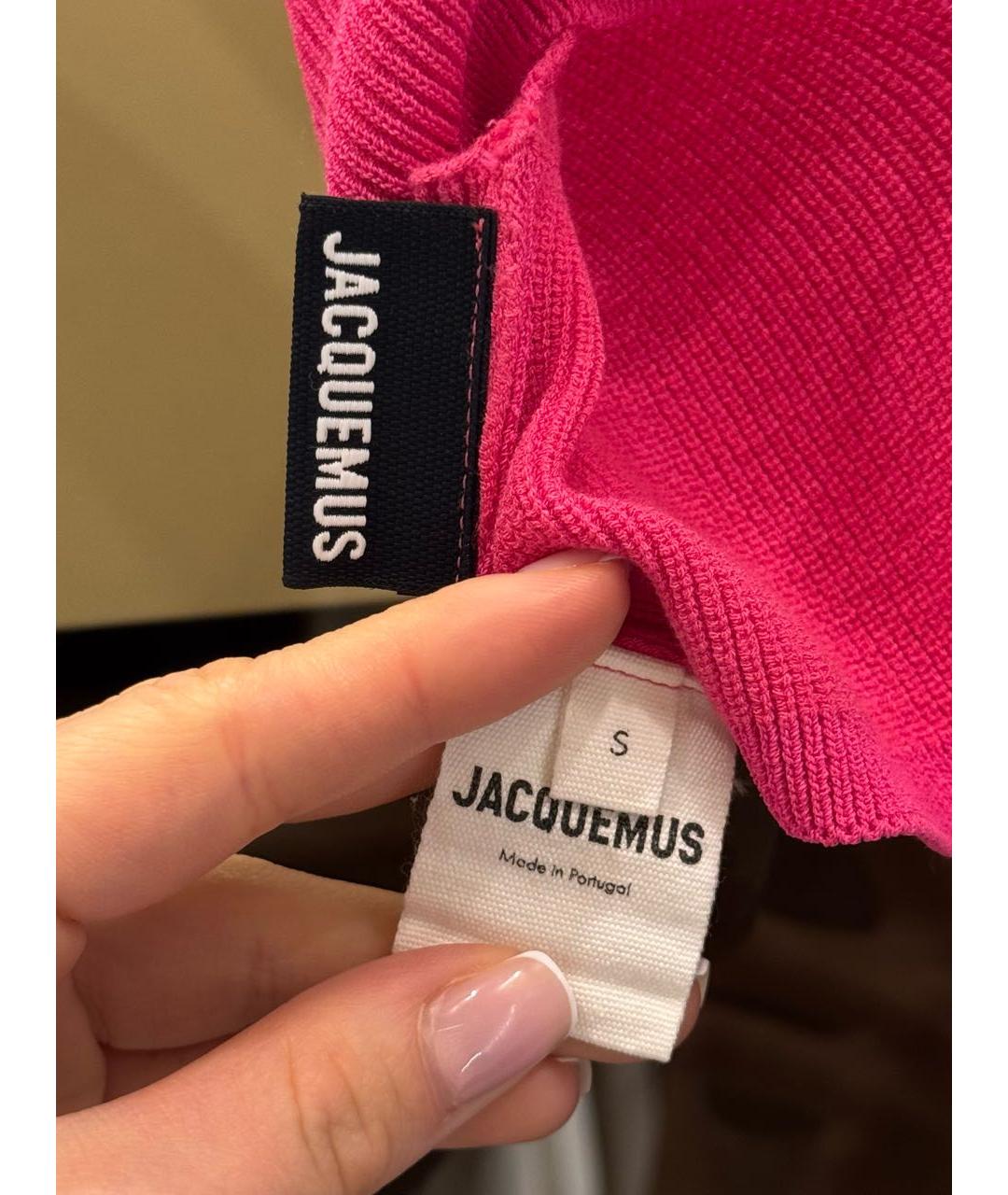 JACQUEMUS Розовая вискозная майка, фото 3