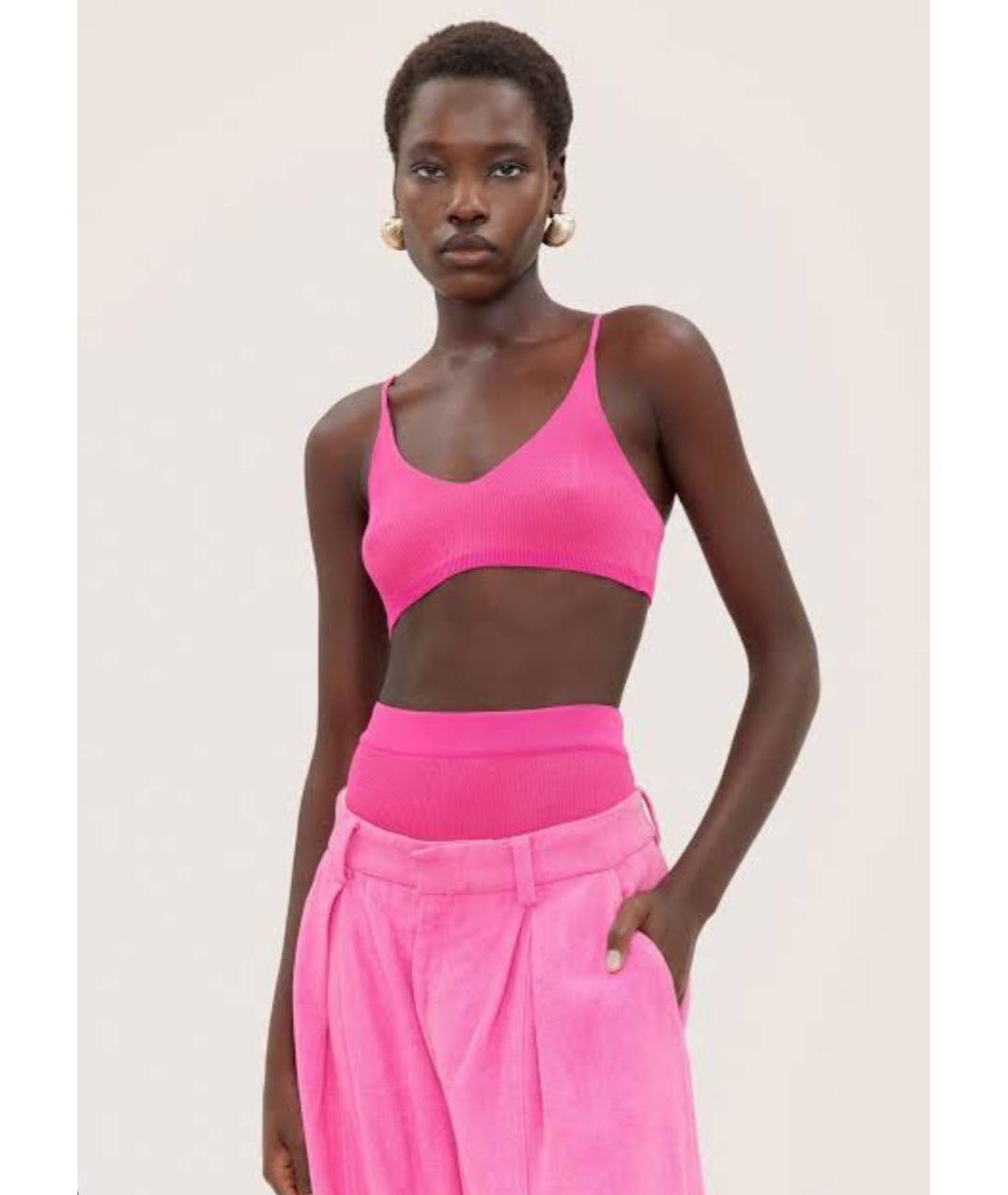 JACQUEMUS Розовая вискозная майка, фото 5
