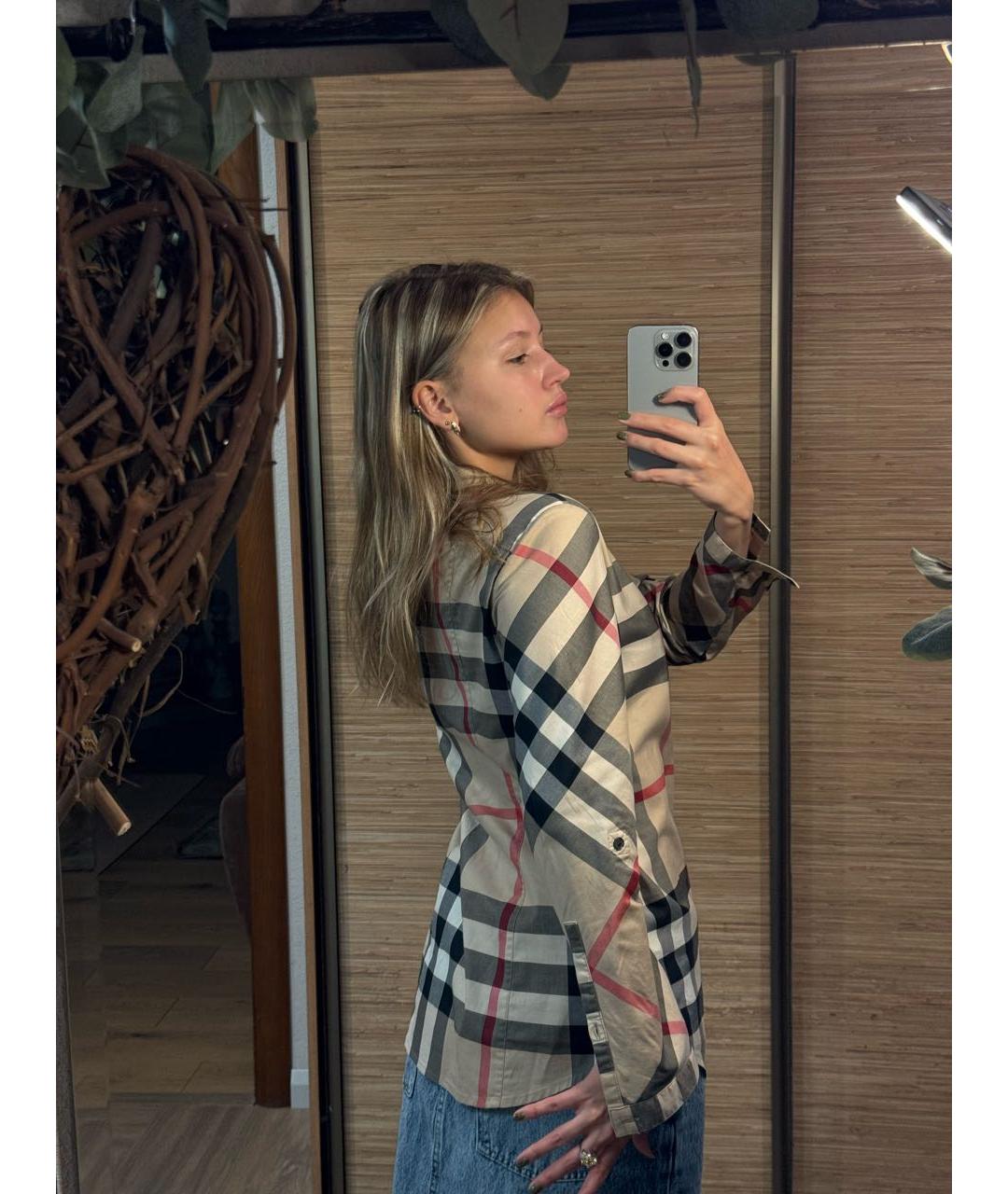 BURBERRY Бежевая хлопковая рубашка, фото 2
