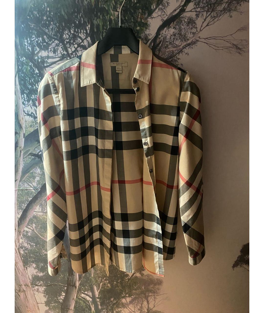 BURBERRY Бежевая хлопковая рубашка, фото 7