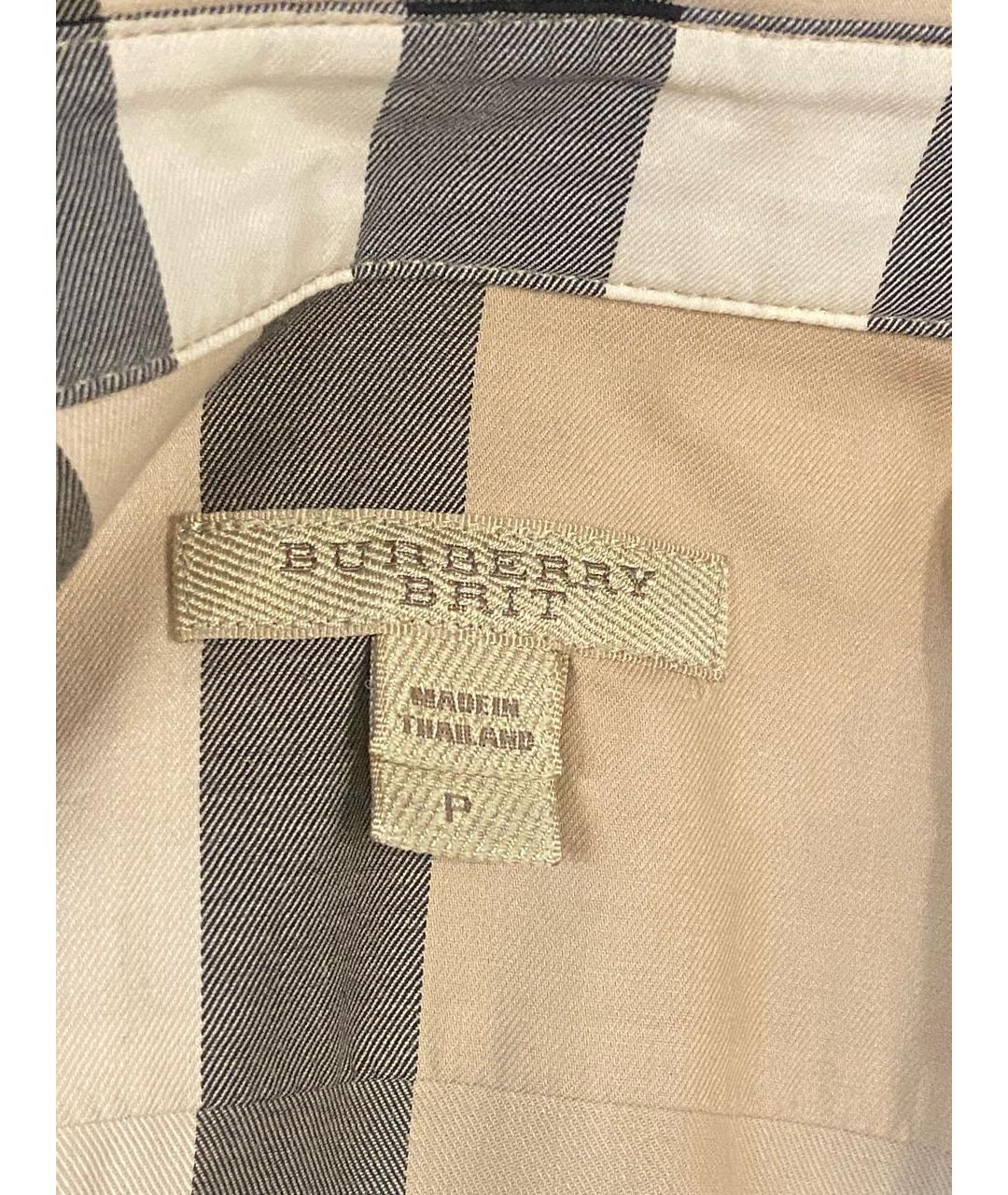 BURBERRY Бежевая хлопковая рубашка, фото 5
