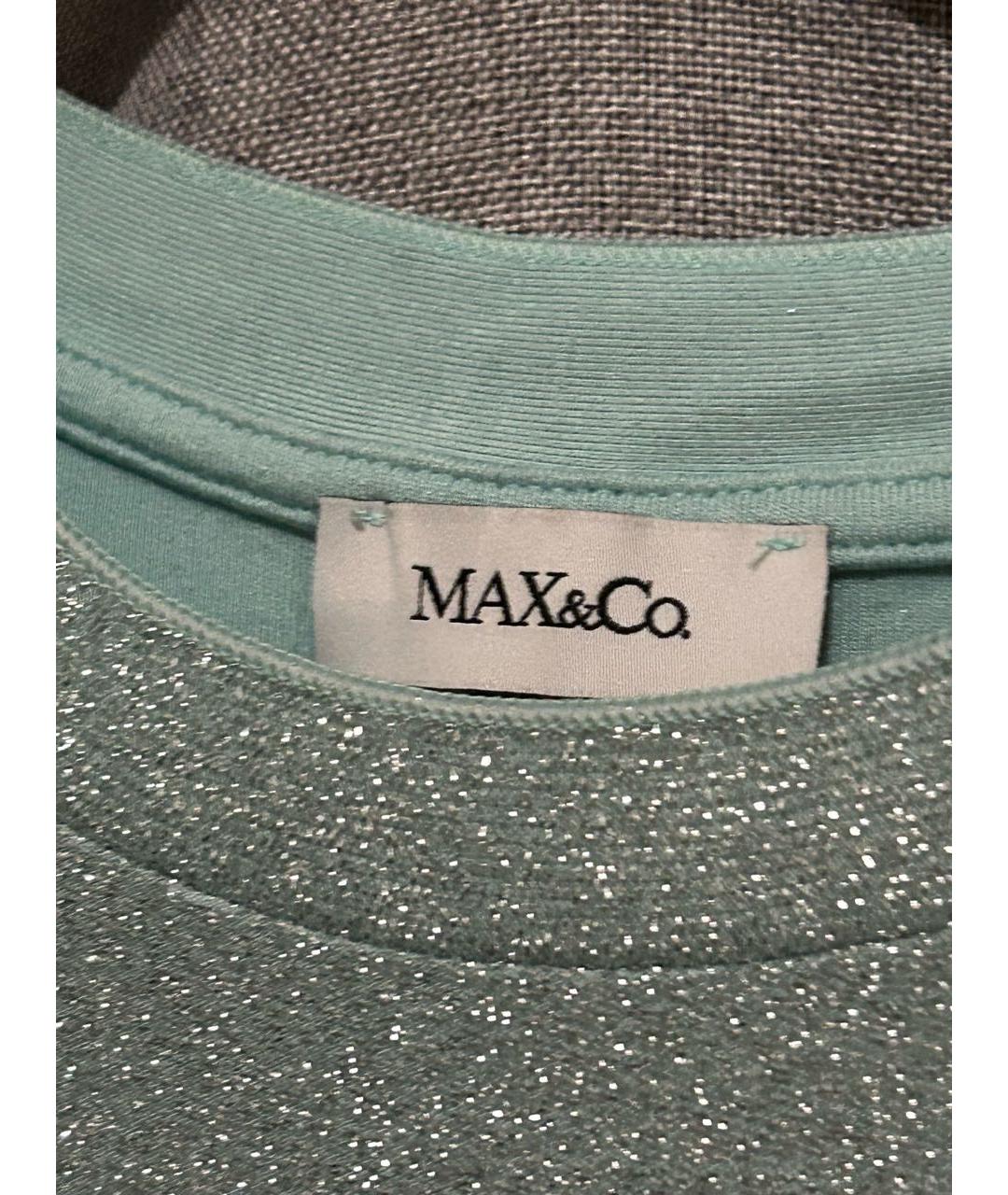 MAX MARA Бирюзовая вискозная футболка, фото 4