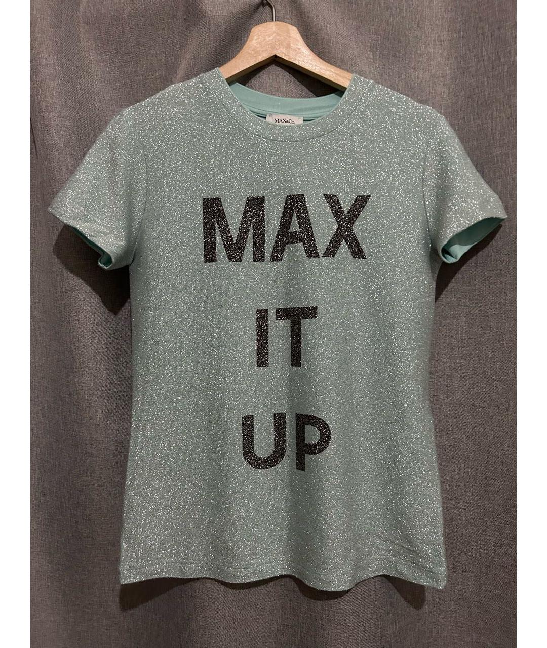 MAX MARA Бирюзовая вискозная футболка, фото 8