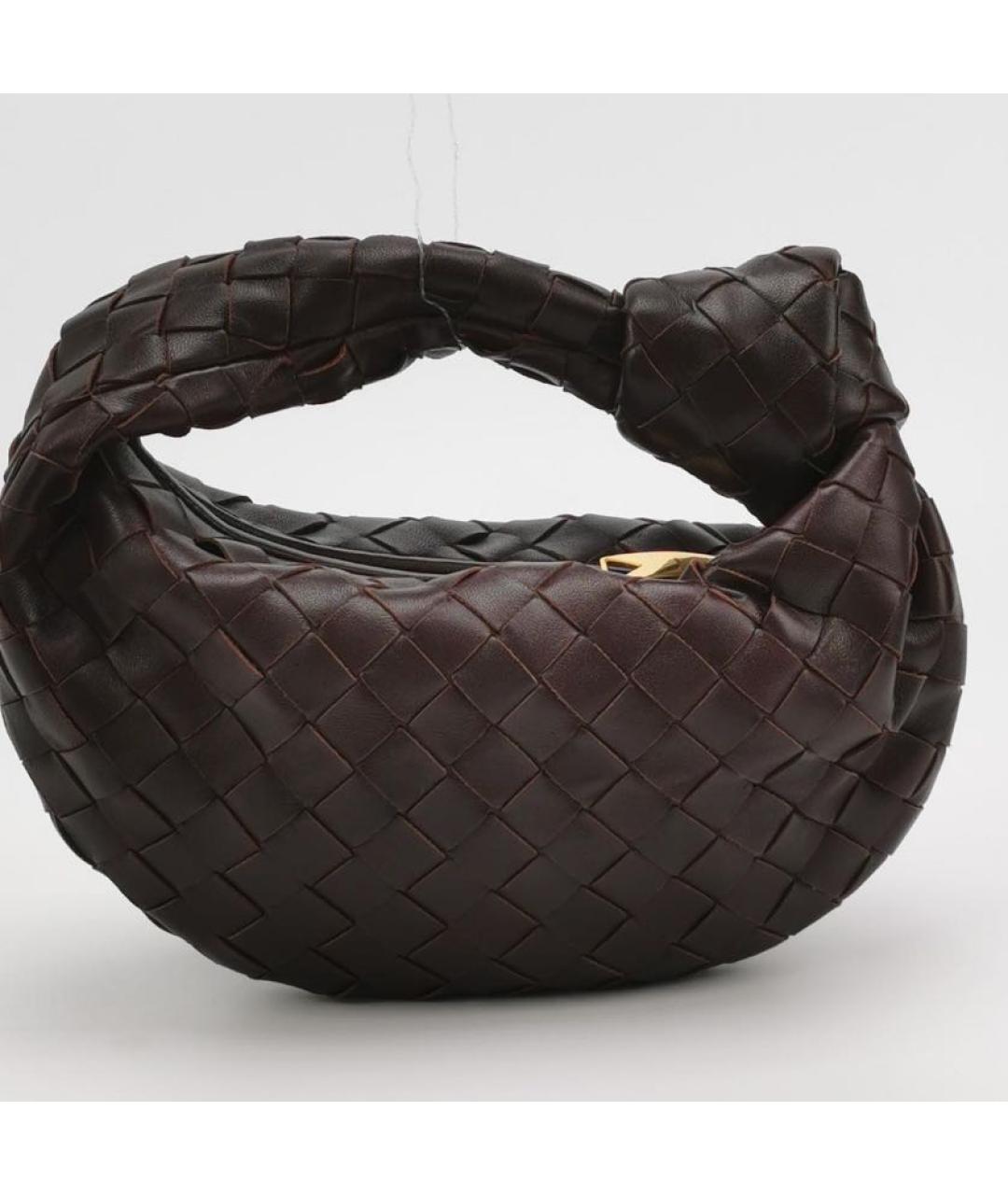 BOTTEGA VENETA Коричневая кожаная сумка с короткими ручками, фото 4
