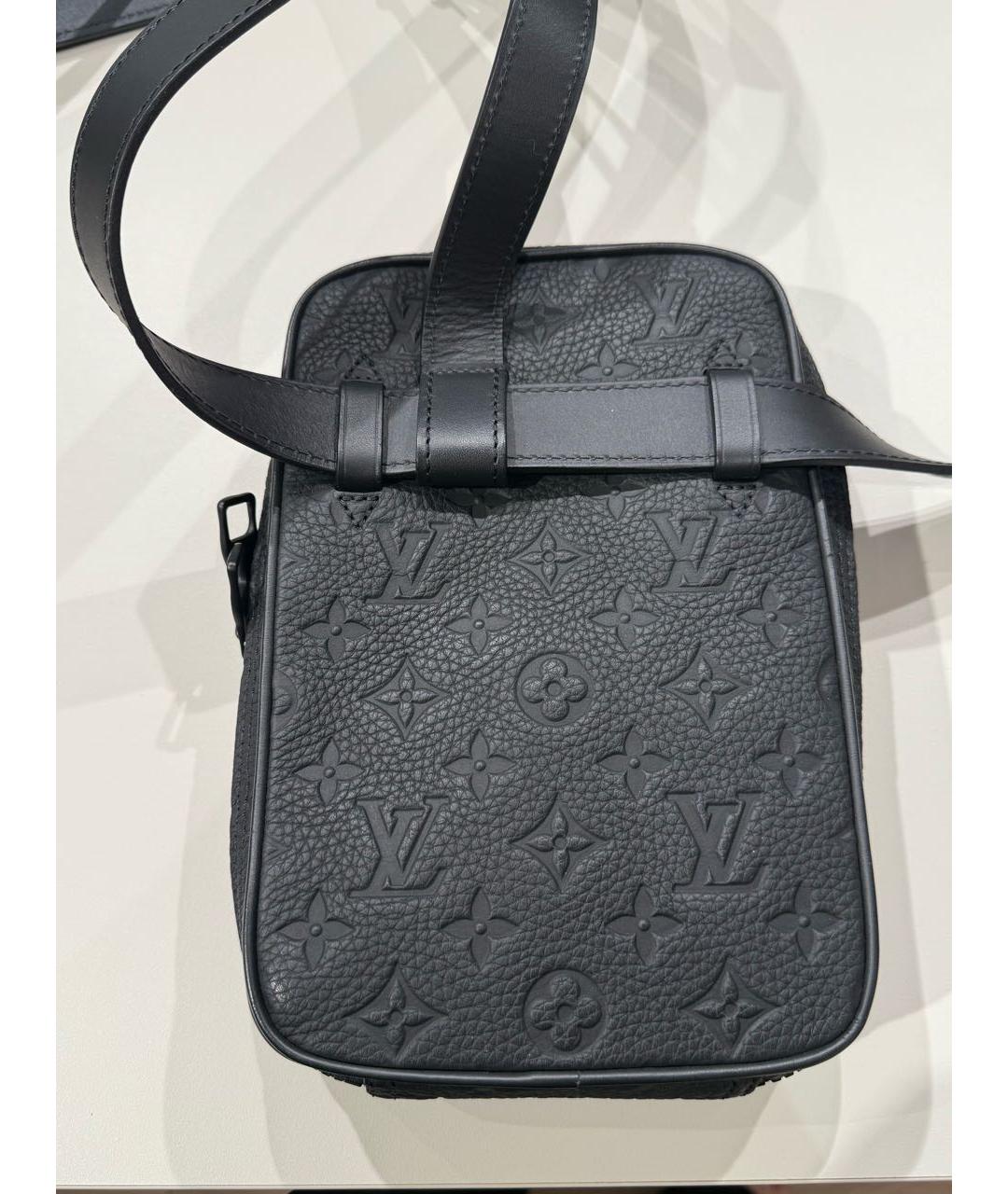 LOUIS VUITTON Черная кожаная поясная сумка, фото 5