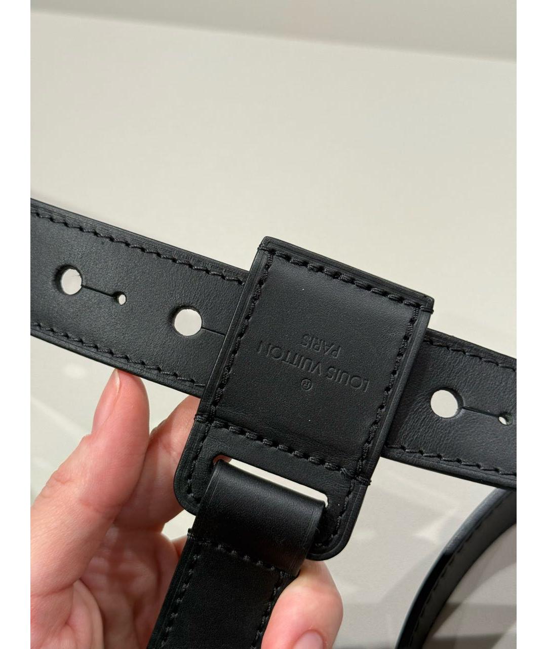 LOUIS VUITTON Черная кожаная поясная сумка, фото 6