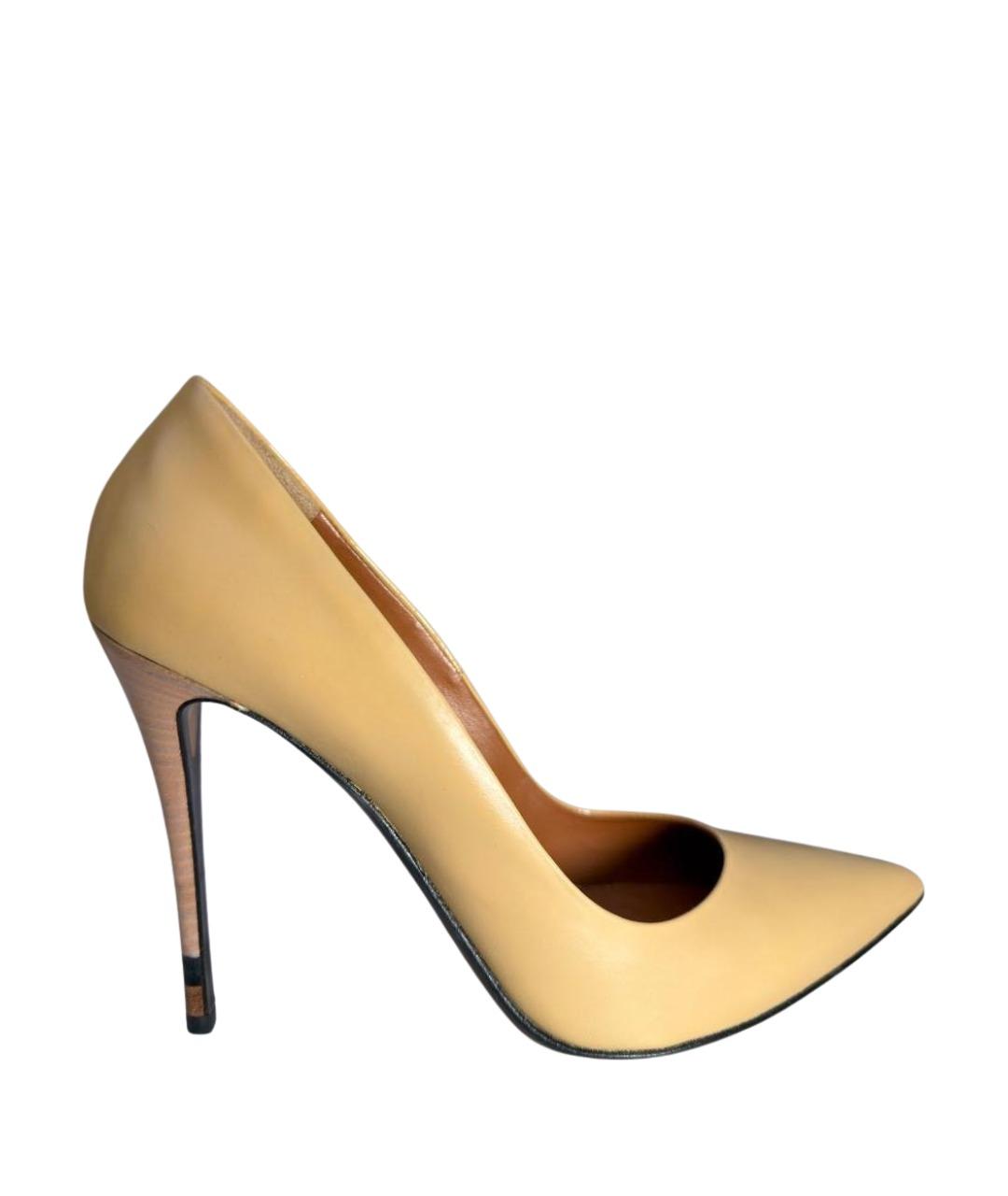 FENDI Бежевые кожаные туфли, фото 1