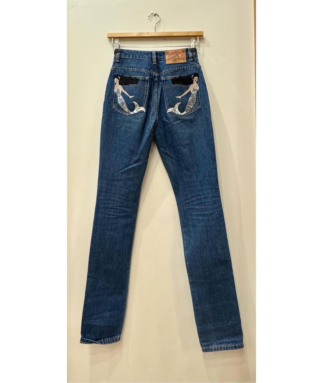 MARC JACOBS Синие хлопковые прямые джинсы, фото 2
