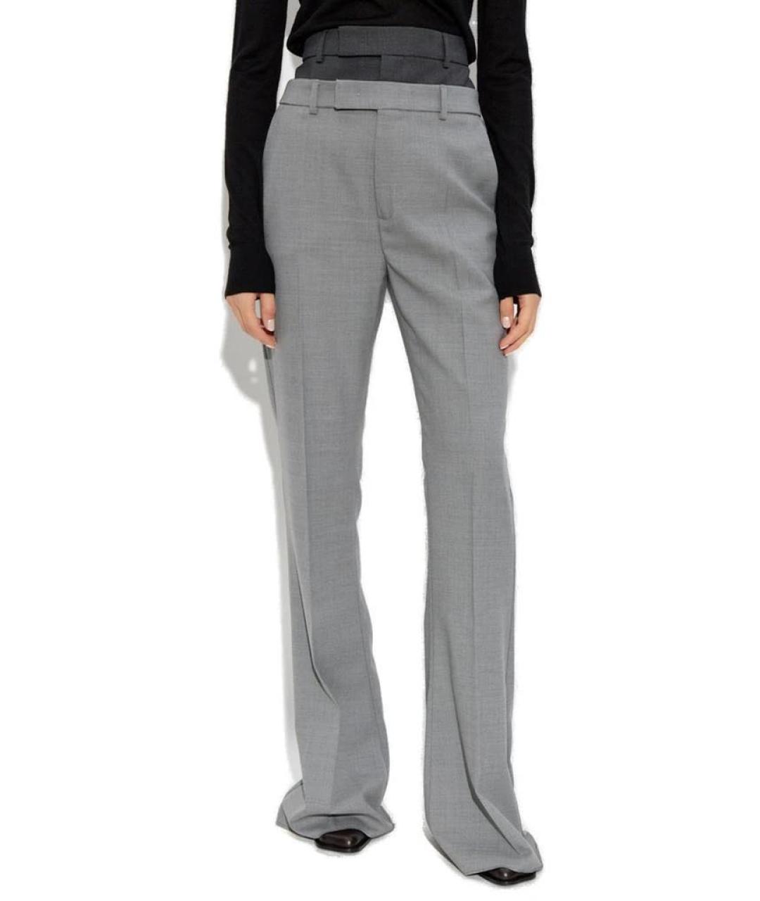 SPORTMAX Серые прямые брюки, фото 3