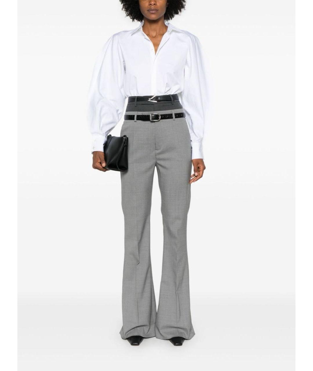 SPORTMAX Серые прямые брюки, фото 2