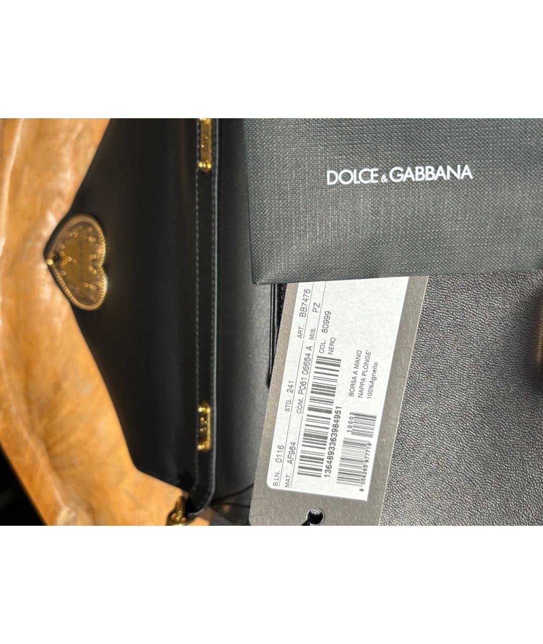 DOLCE&GABBANA Черная кожаная сумка через плечо, фото 7