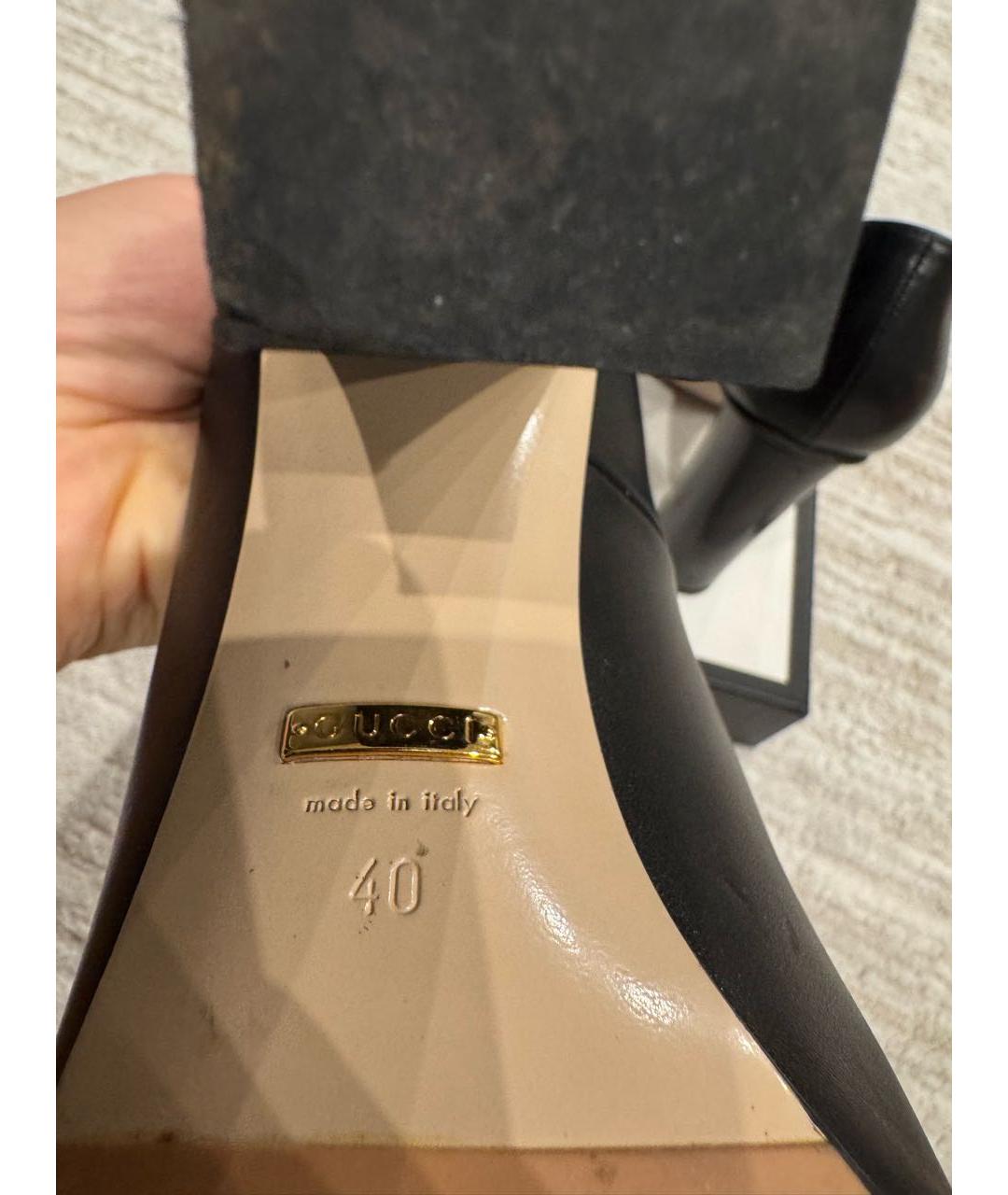 GUCCI Черные кожаные туфли, фото 4