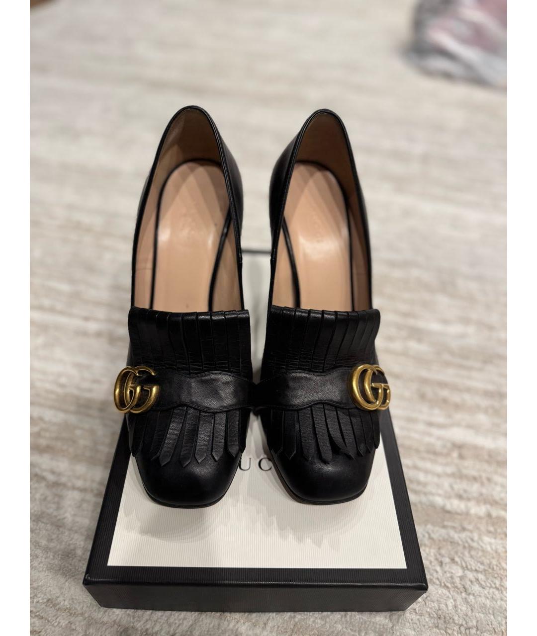 GUCCI Черные кожаные туфли, фото 2