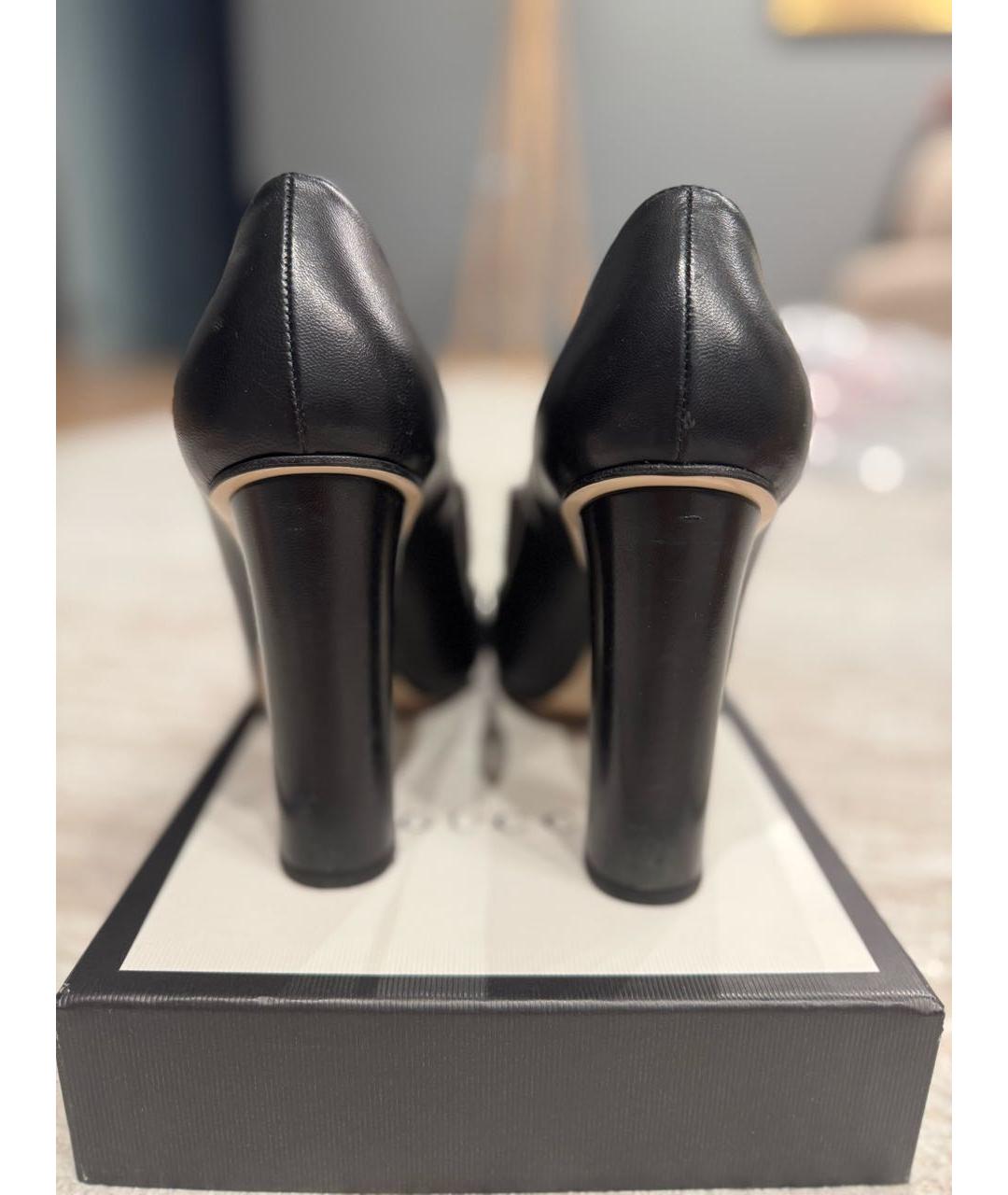 GUCCI Черные кожаные туфли, фото 3