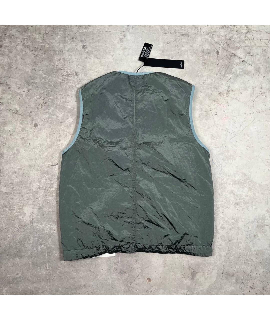 STONE ISLAND Бирюзовый полиамидовый жилет, фото 2