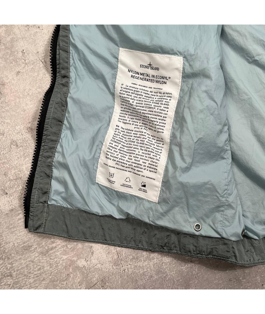 STONE ISLAND Бирюзовый полиамидовый жилет, фото 6