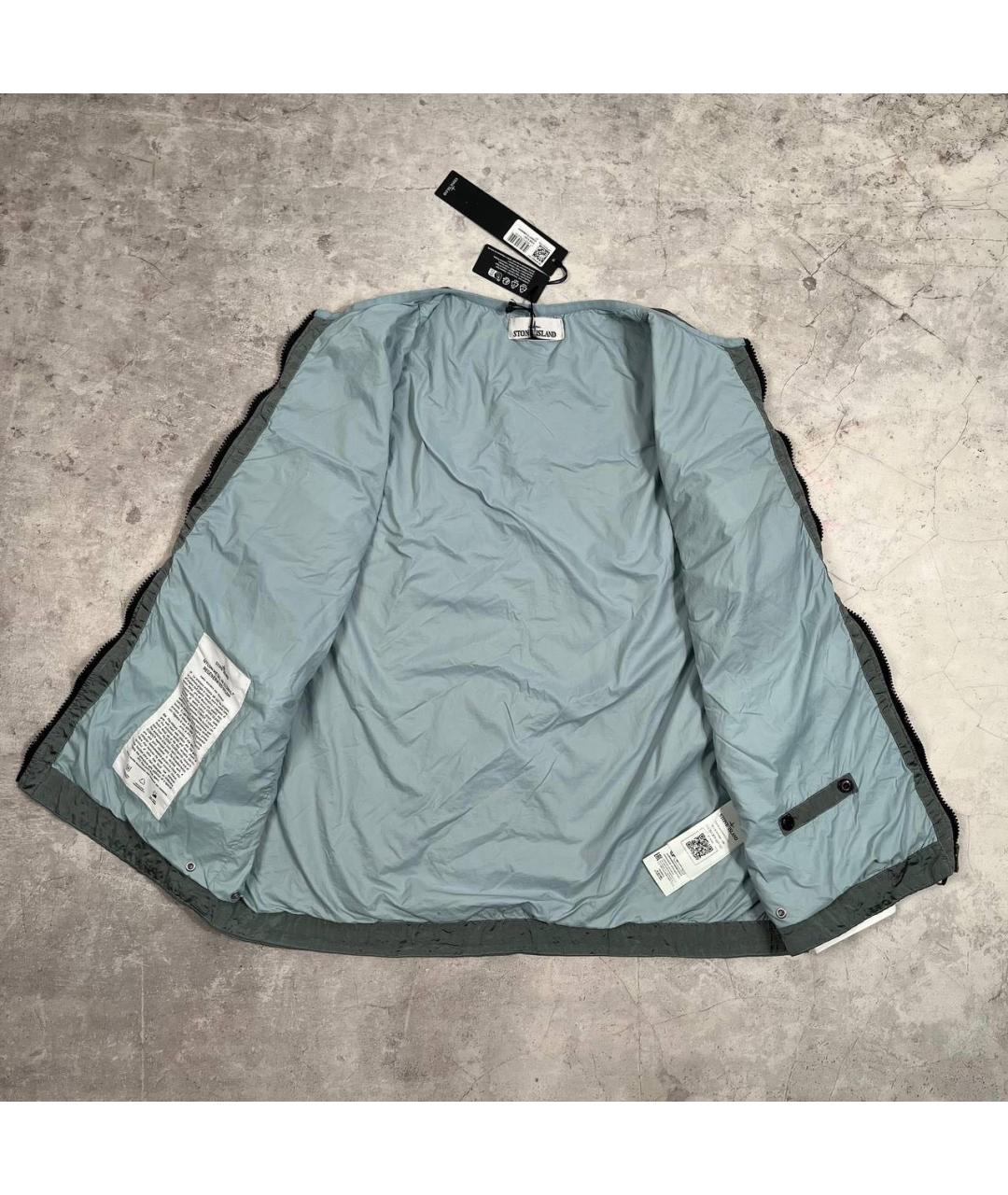 STONE ISLAND Бирюзовый полиамидовый жилет, фото 5