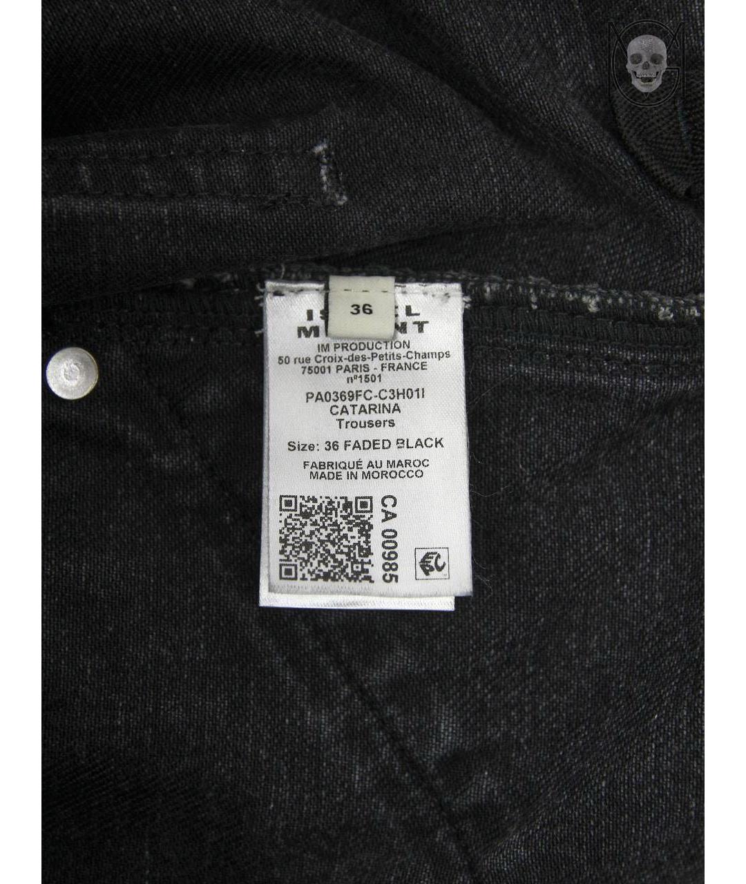 ISABEL MARANT Черные хлопковые джинсы слим, фото 4