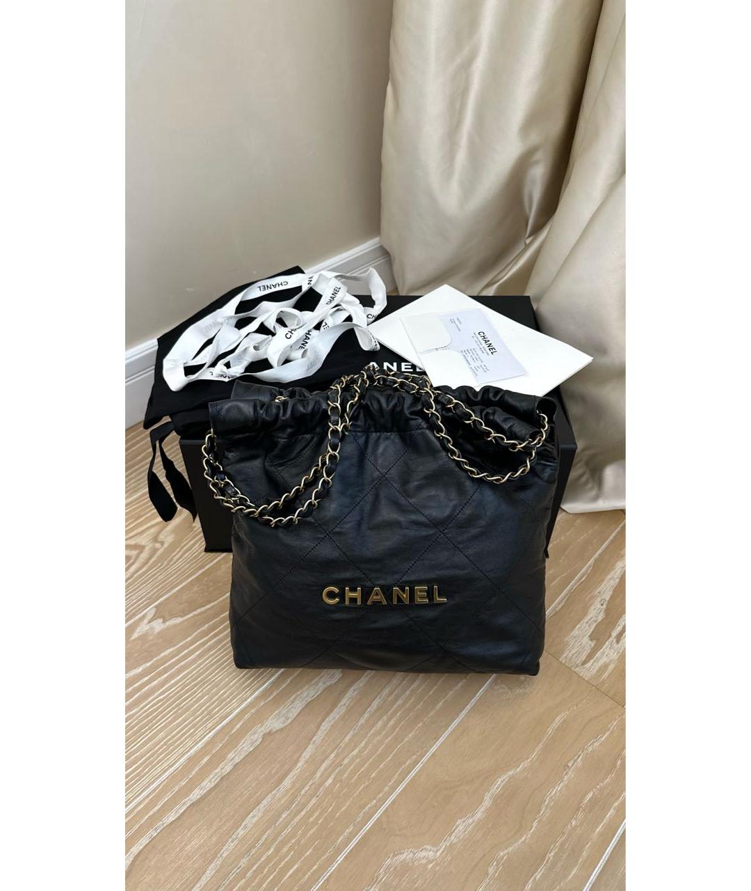 CHANEL Черная кожаная сумка тоут, фото 2