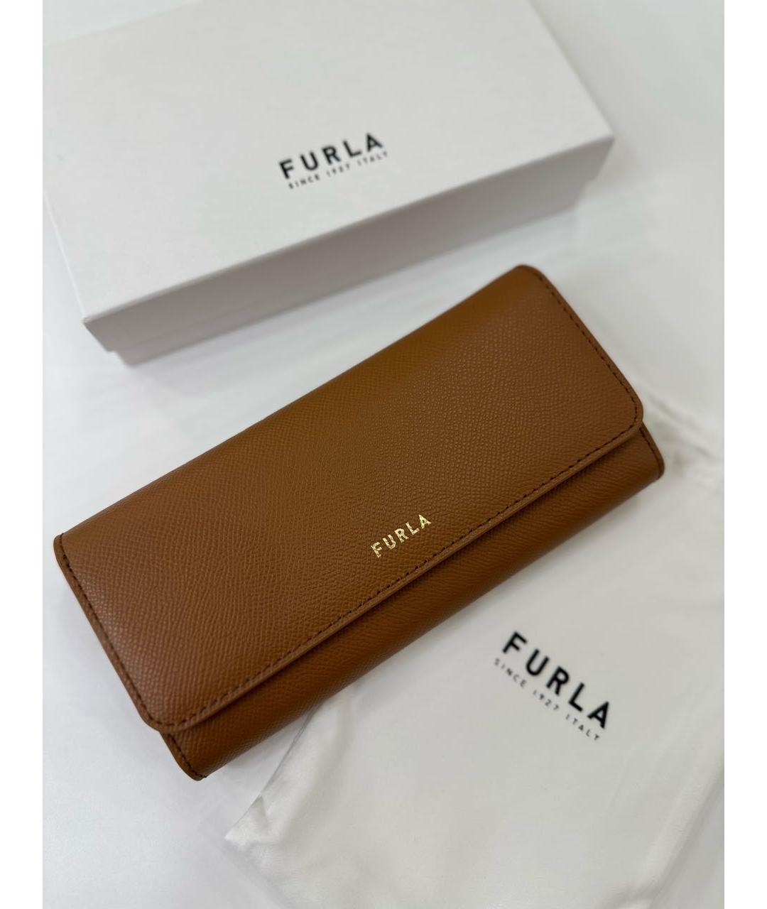 FURLA Коричневый кожаный кошелек, фото 2