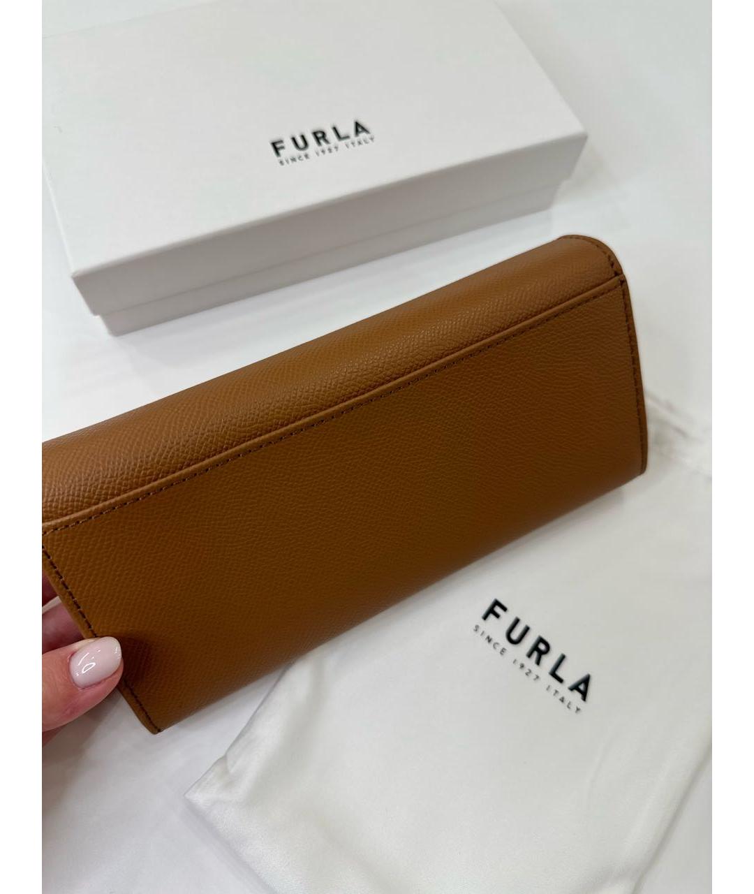 FURLA Коричневый кожаный кошелек, фото 3