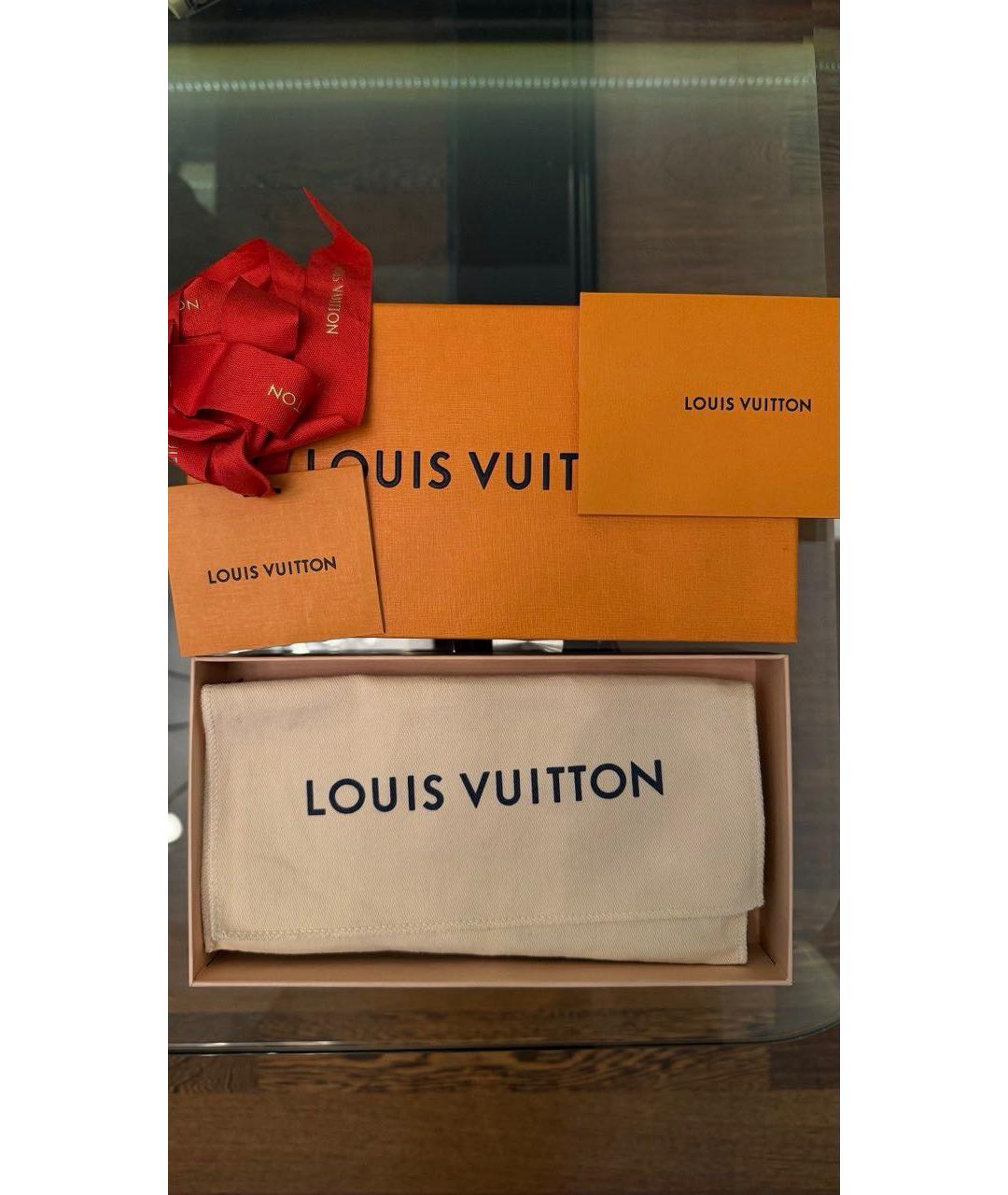 LOUIS VUITTON Коричневый кожаный кошелек, фото 5