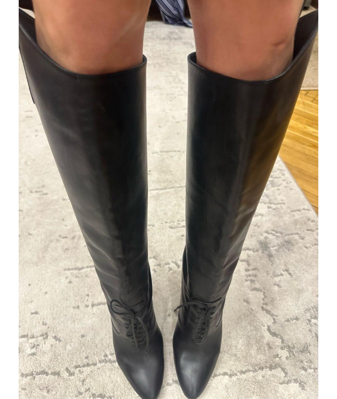 GUCCI Черные кожаные сапоги, фото 3
