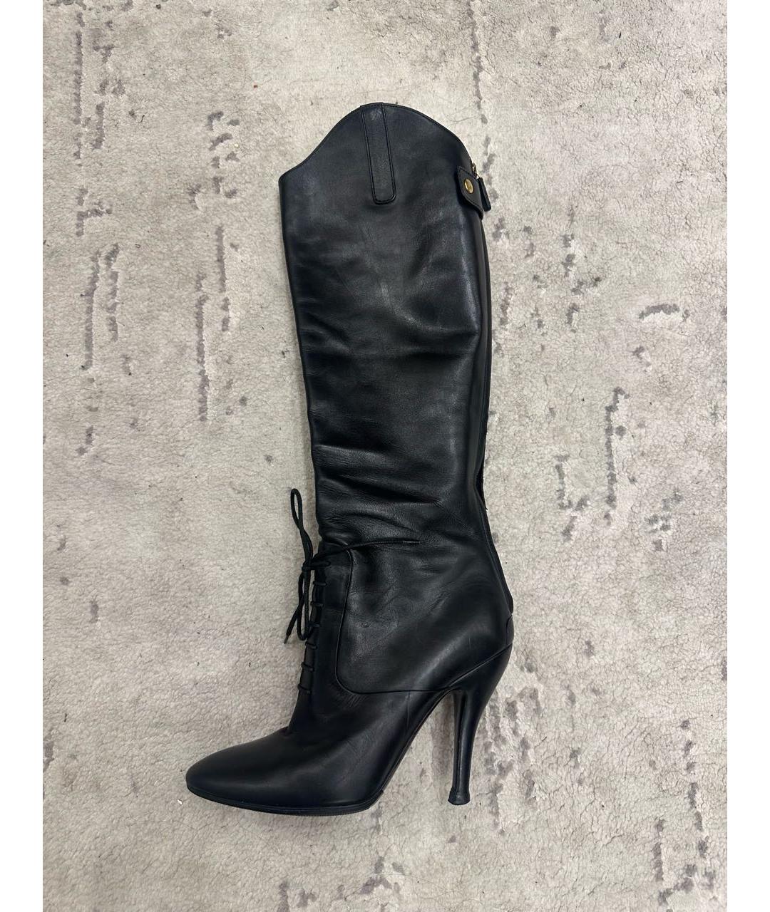GUCCI Черные кожаные сапоги, фото 9