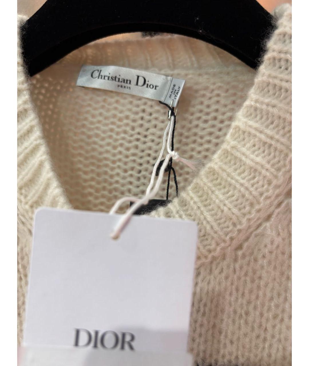 CHRISTIAN DIOR Белый кашемировый джемпер / свитер, фото 3