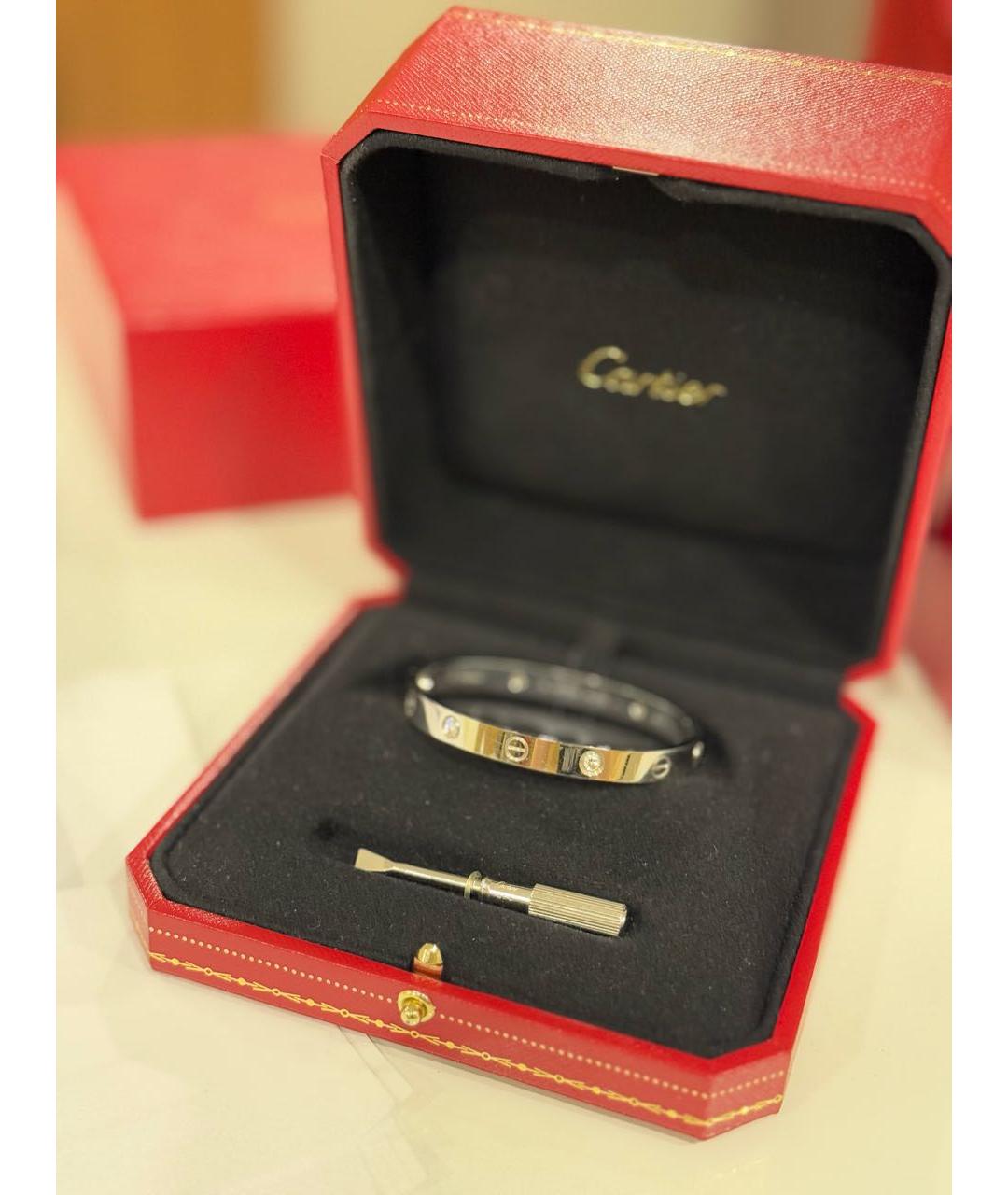 CARTIER Серебрянный браслет из белого золота, фото 8
