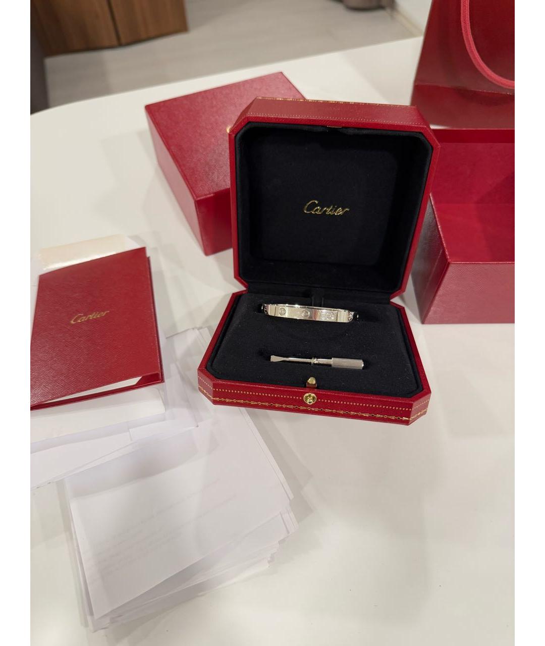 CARTIER Серебрянный браслет из белого золота, фото 7
