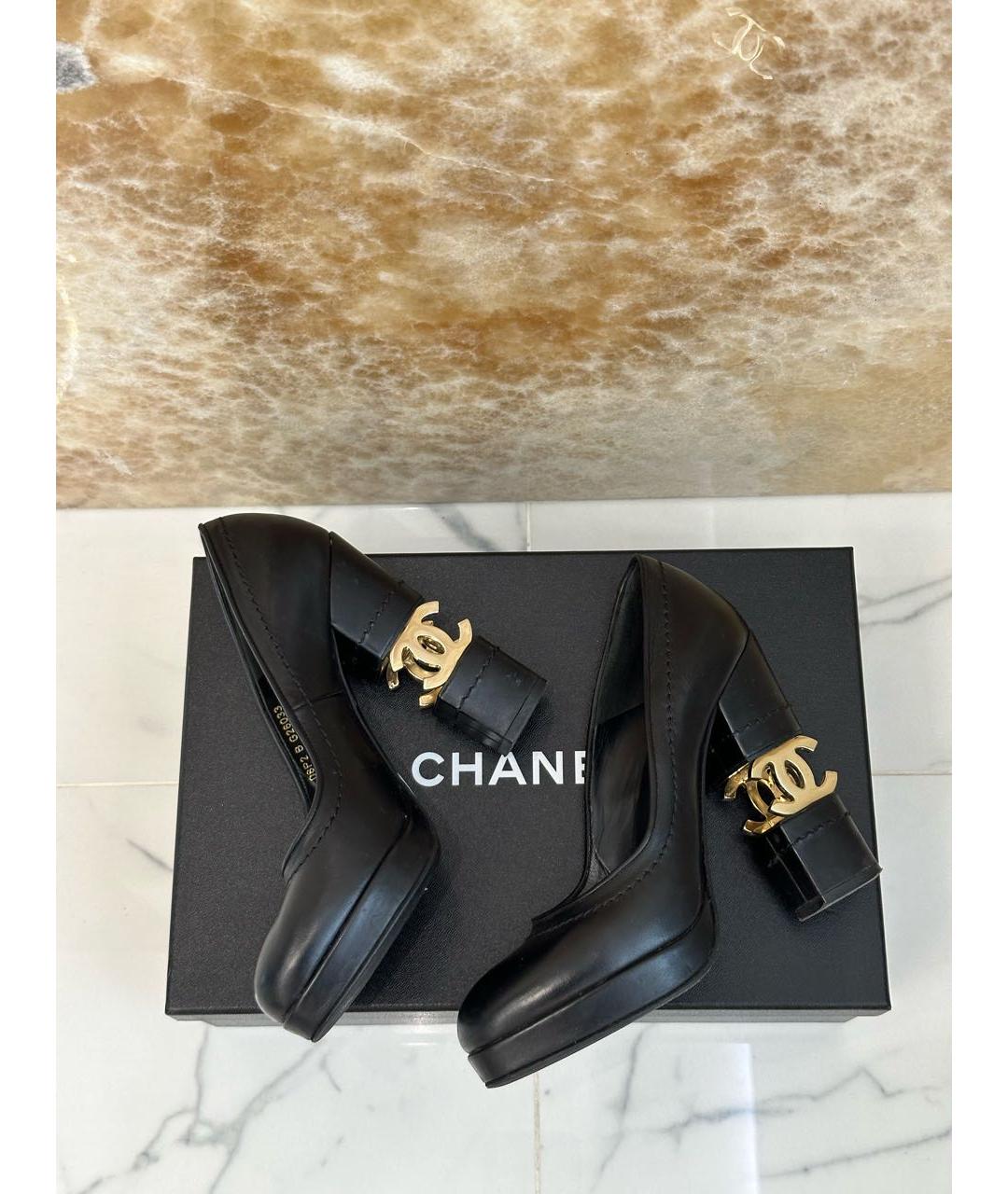 CHANEL Черные кожаные туфли, фото 7
