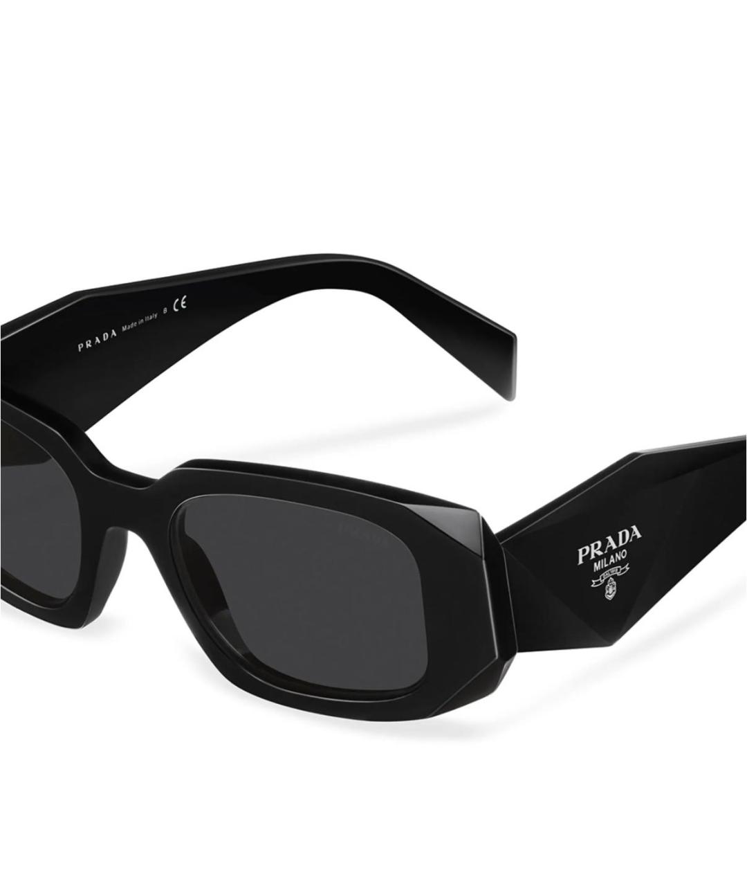 PRADA Черные пластиковые солнцезащитные очки, фото 3