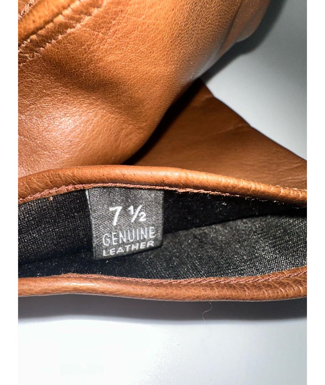 ERMANNO SCERVINO Коричневые кожаные перчатки, фото 5