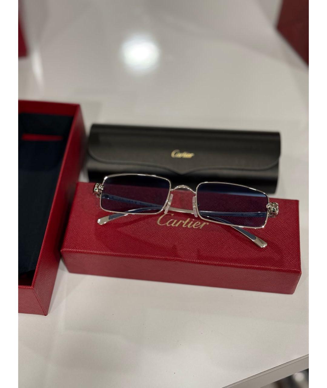 CARTIER Голубые металлические солнцезащитные очки, фото 5