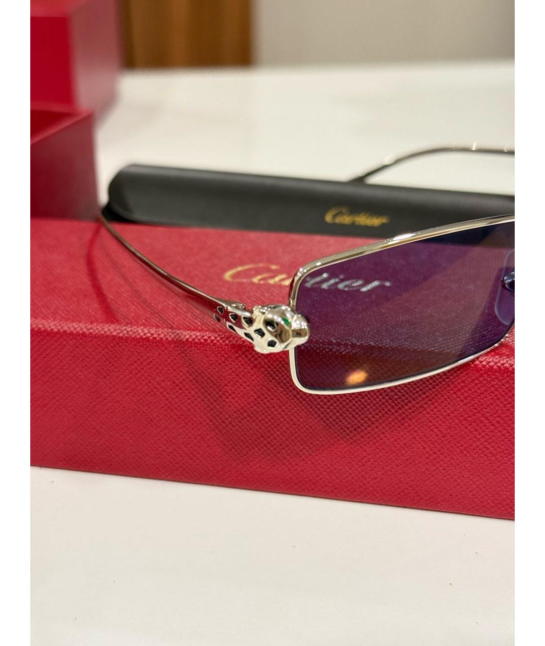 CARTIER Голубые металлические солнцезащитные очки, фото 2